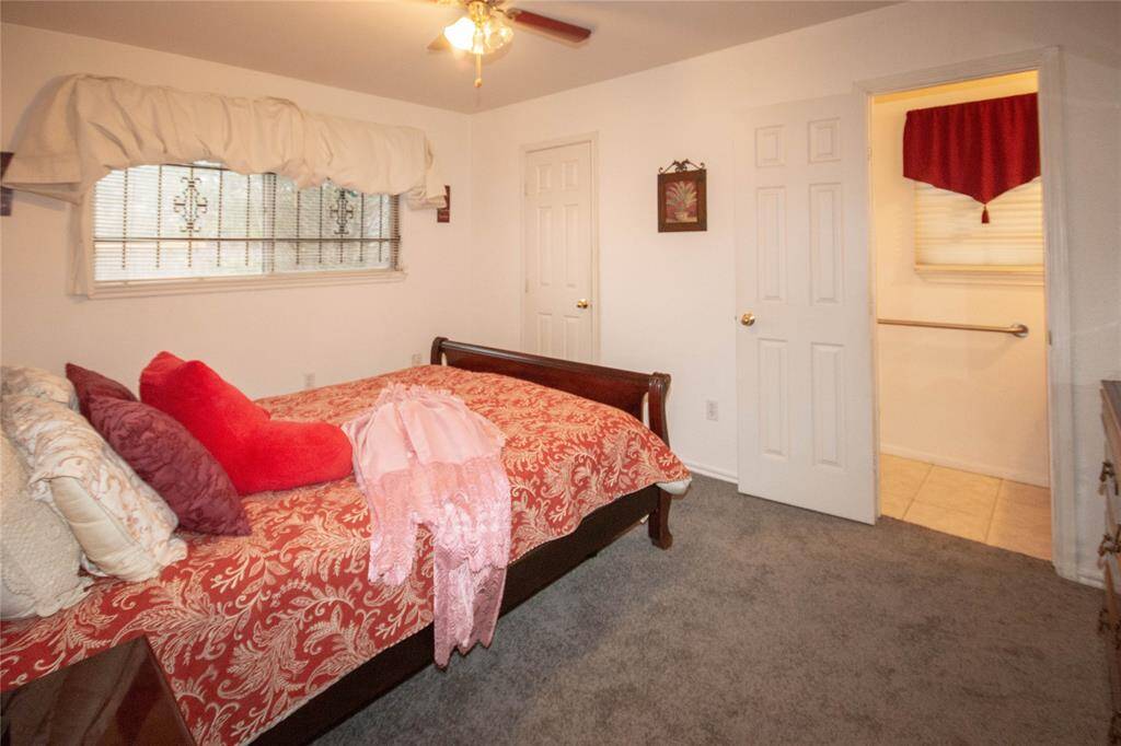 Spacious primary bedroom with cozy carpeting and abundant natural light.