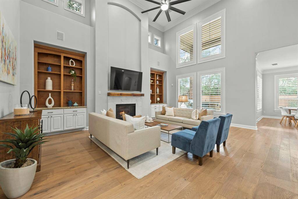 Formal dining room with access to extra enclosed patio creates a warm atmosphere