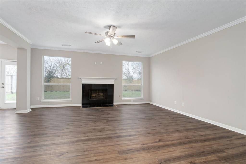 View of the den and fireplace!