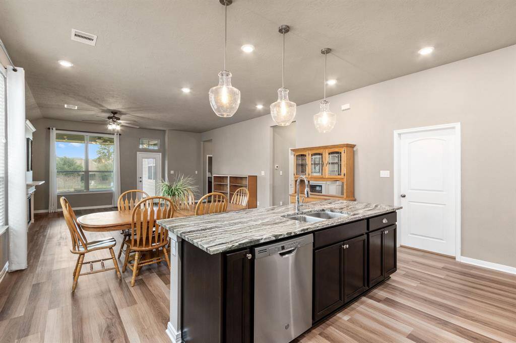 Looking towards the open breakfast and living room.
