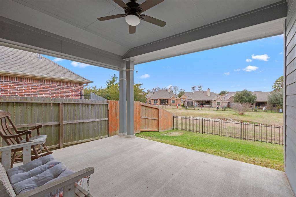 Relaxing covered patio allows you to enjoy the outdoors.