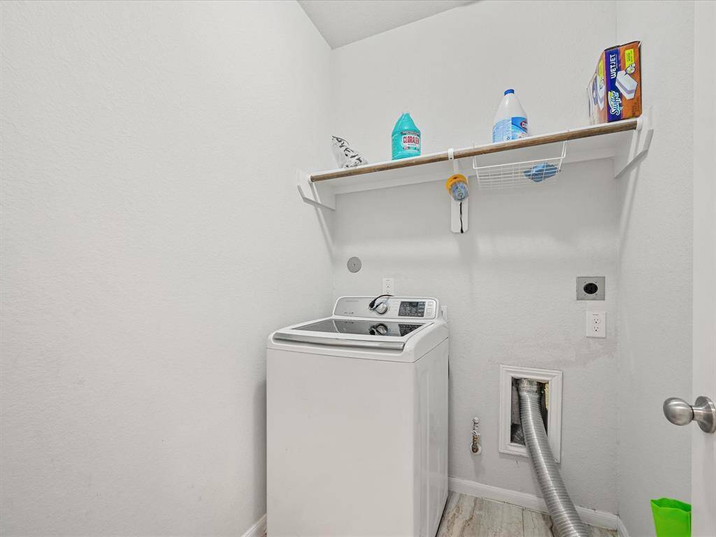 Laundry room right off gargage