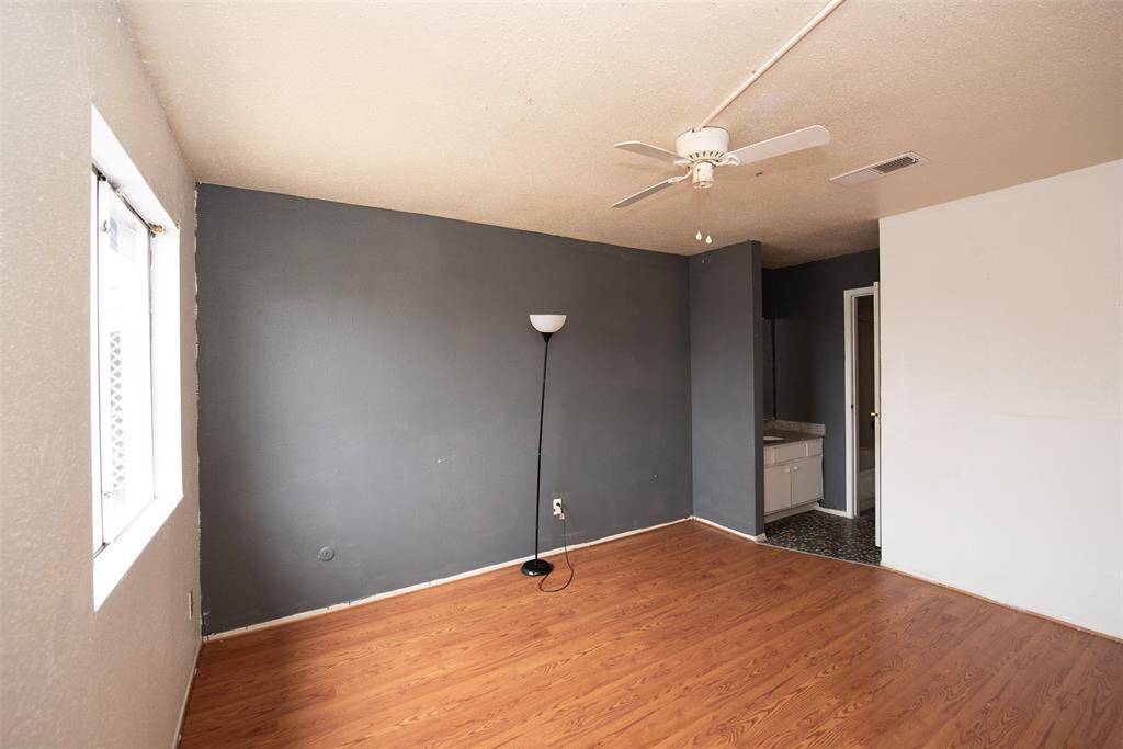 This room will easily fit your king sized furniture with room to spare. It also has a private bath.