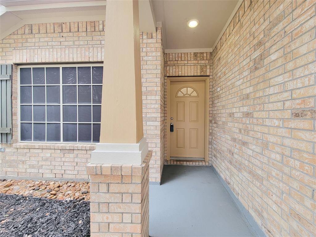 Close-up of Front door.