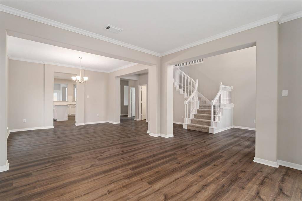 View from the living room to the entry and formal dining room!