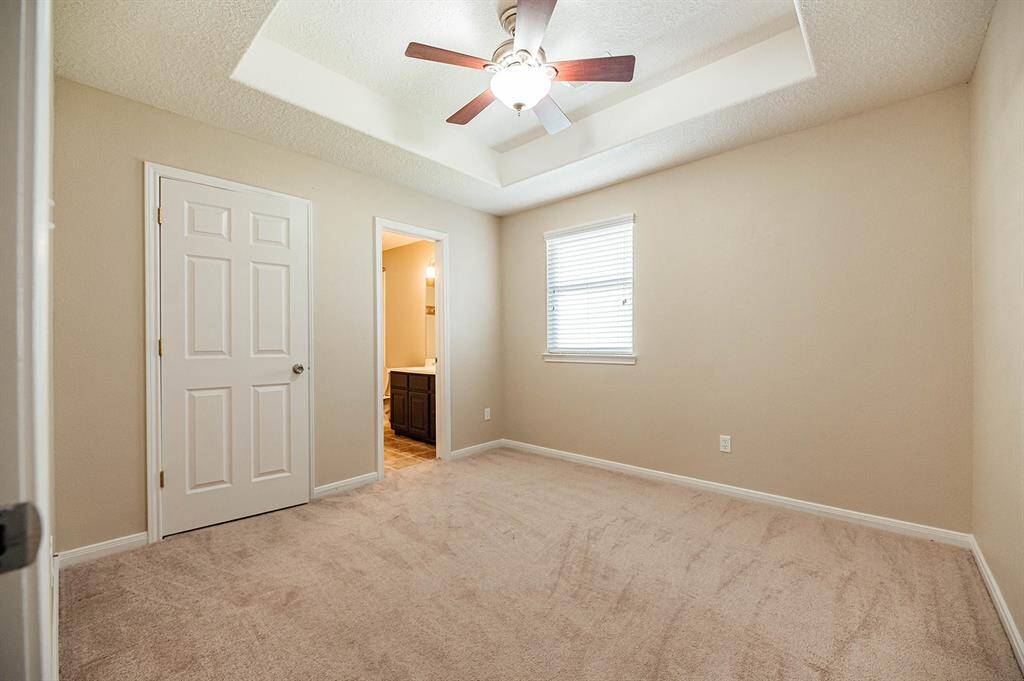 The unique recessed ceiling, ensuite bathroom and large closet space bring style and comfort together.