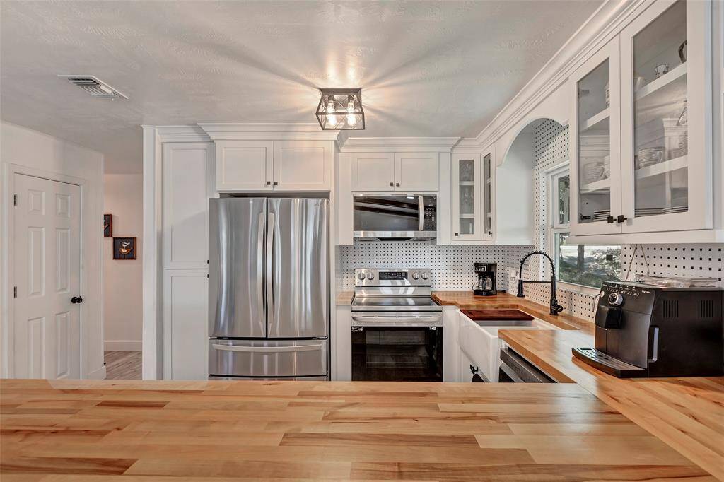 Gleaming new butcher block counters