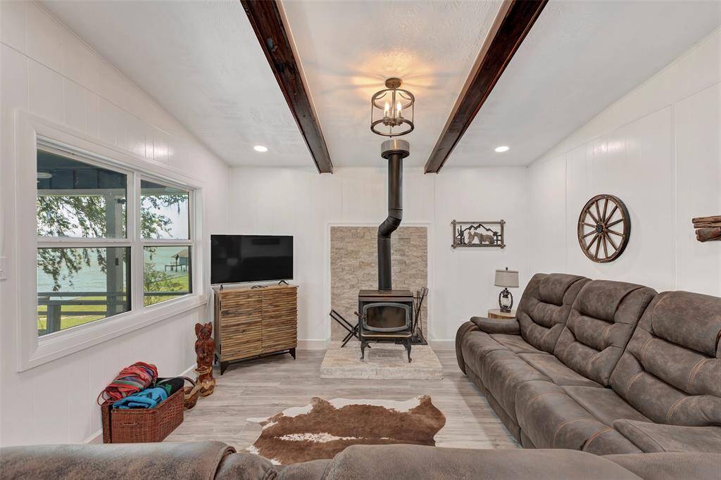 Spend warm, cozy evenings enjoying the charm of your wood-burning fireplace.