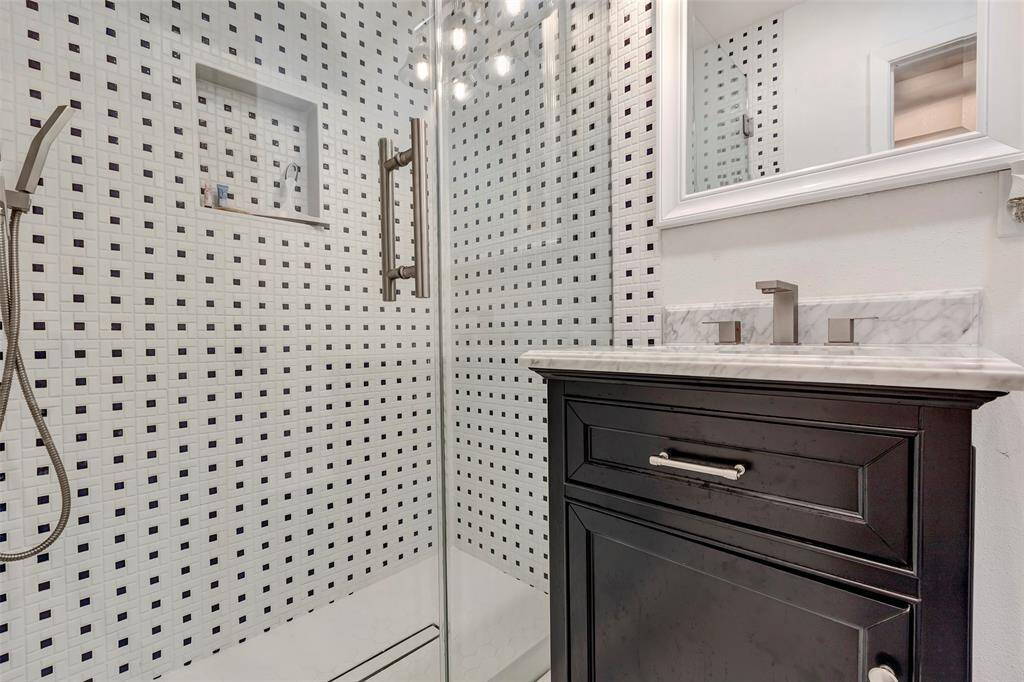 Hallway, Full bathroom with large walk-in shower