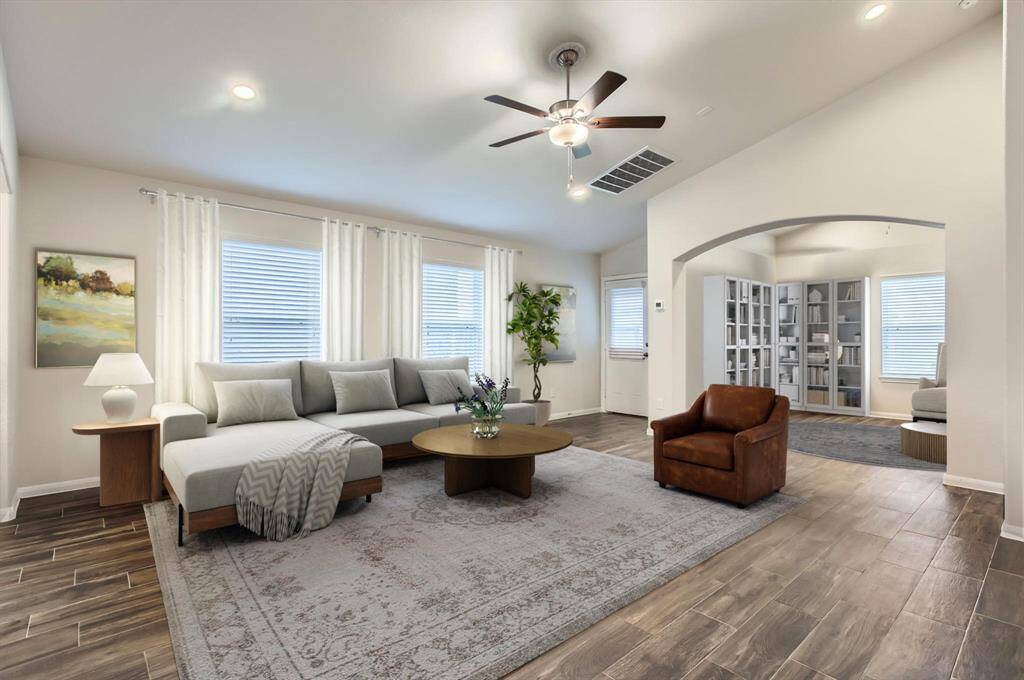 Living room virtually staged