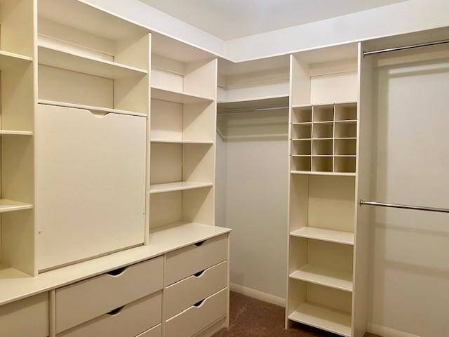 Extra large closet with tons of built-in storage.