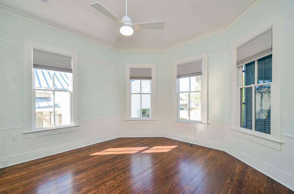 Primary bedroom with updated energy efficient shades (2022).