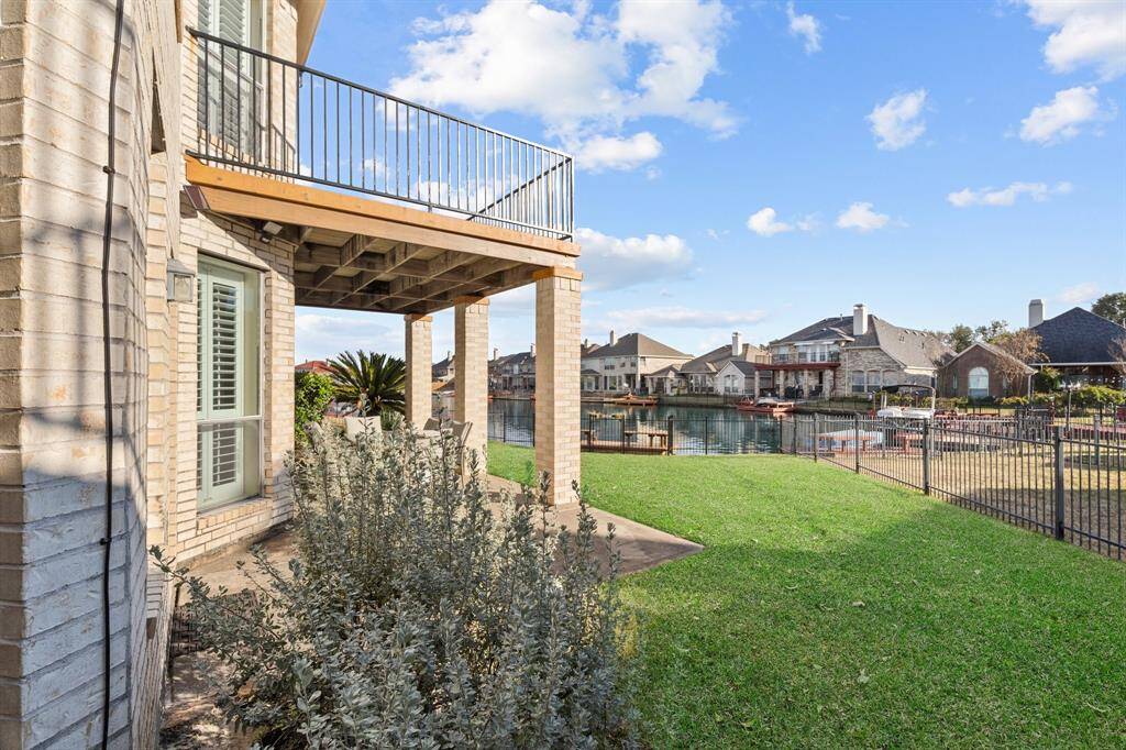 Backyard view from the side of the home.
