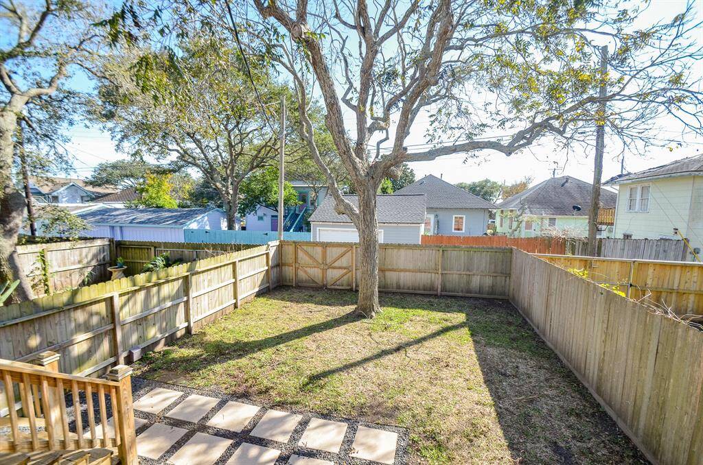 Spacious backyard. New fence installed & landscaping updated in 2021.