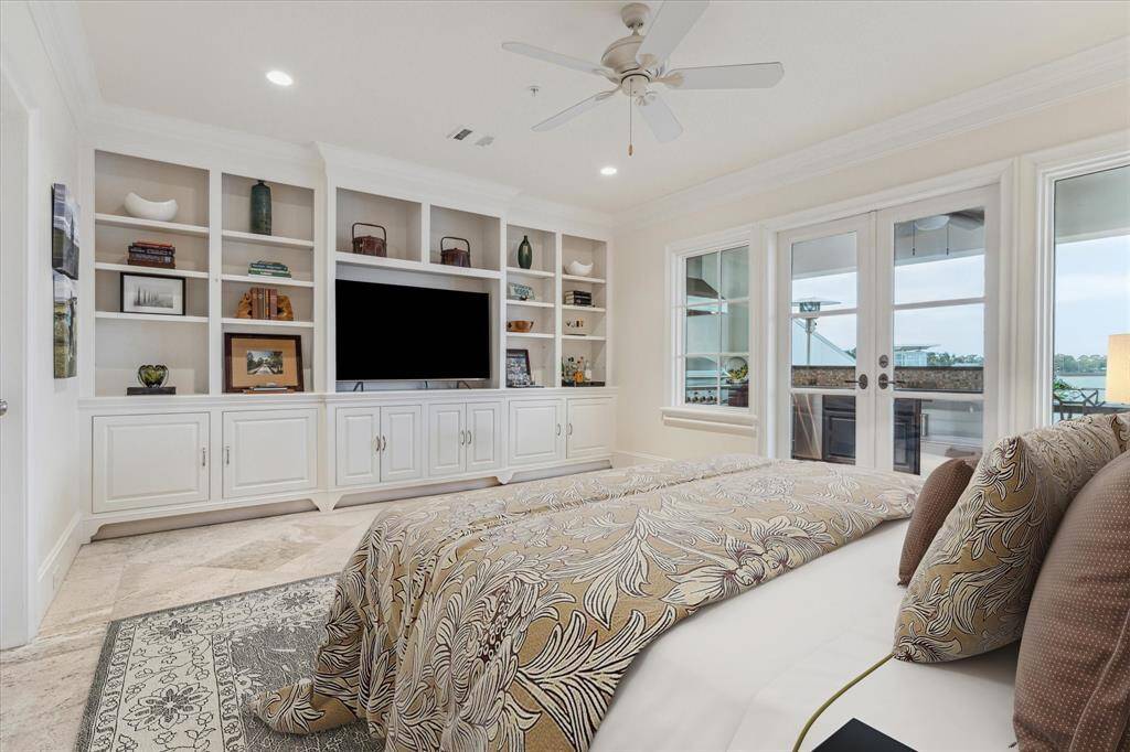Virtual staging to show a bedroom setup for the the 4th floor.