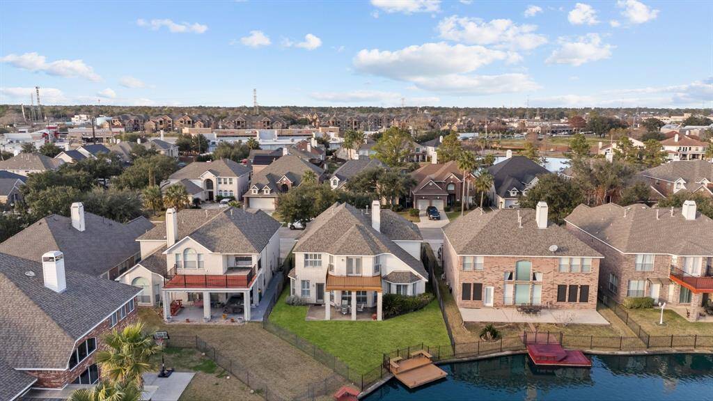 Ariel view of the property from the other side of the lake
