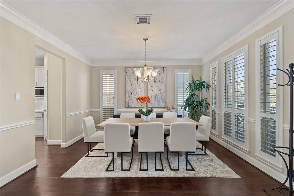 The dining room can easily accommodate an 8 person table and even more for those large holiday or special dinners.
