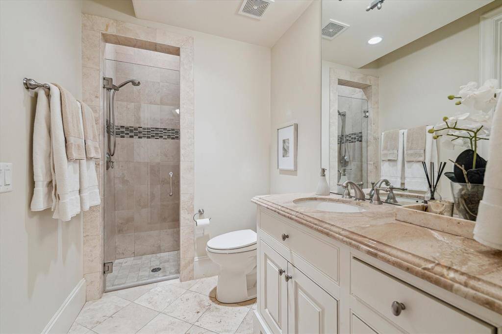 Private bath for first floor bedroom.