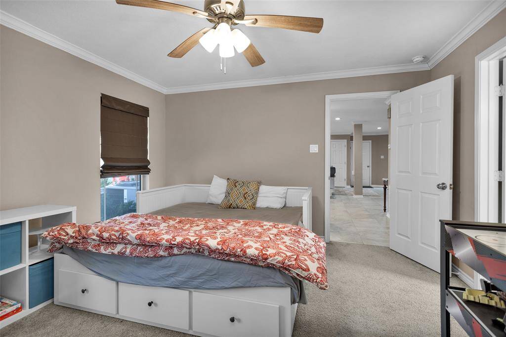 Primary bedroom downstairs.  Ensuite bath and walk-in closet.