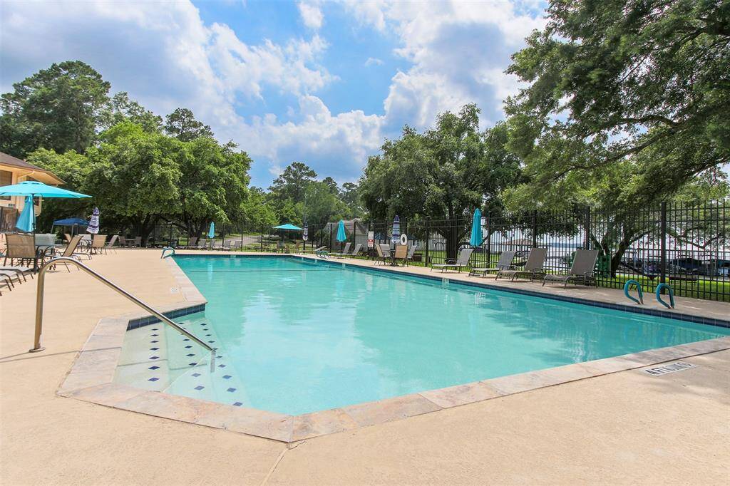 View of the pool looking across Lake Conroe.  This is paradise!