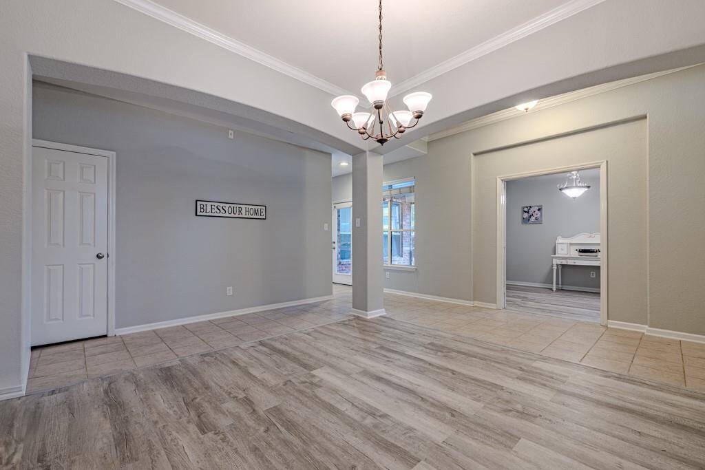 view from front corner of formal directly to the left of front door.