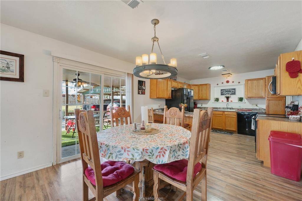 Dining room with a French door leading out to the patio, Offers lots of natural light