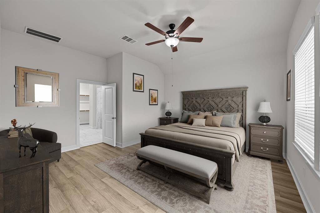 Plenty of space for a king sized bed with nightstands!