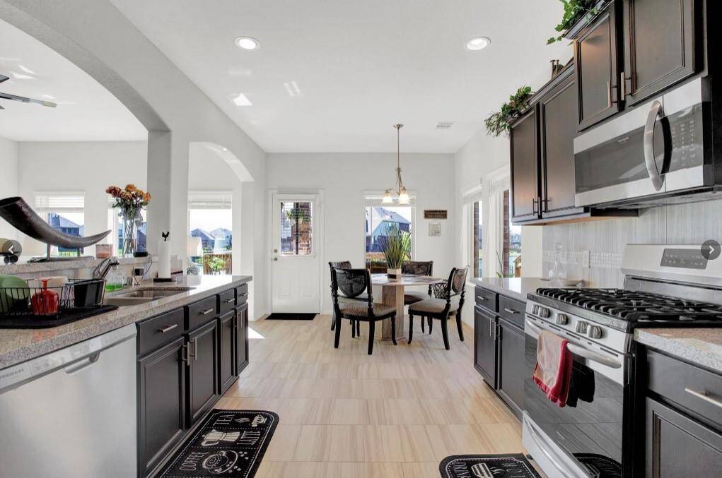 Kitchen with beautiful lake view