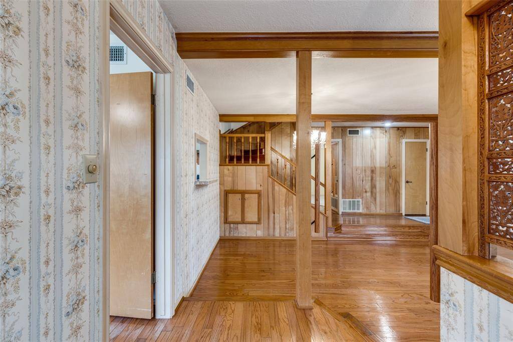 Entry with hard wood flooring
