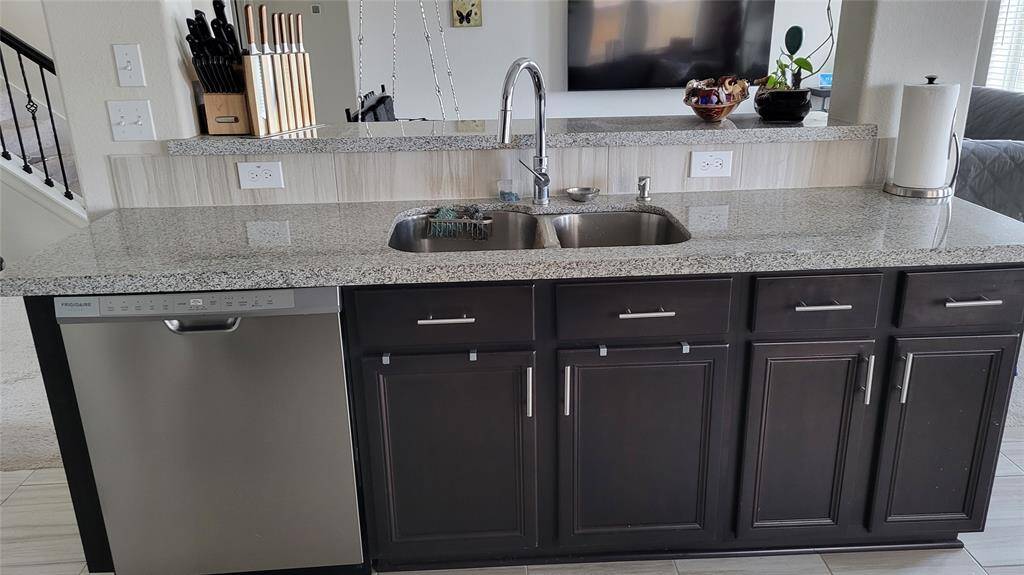 kitchen open to the living room space