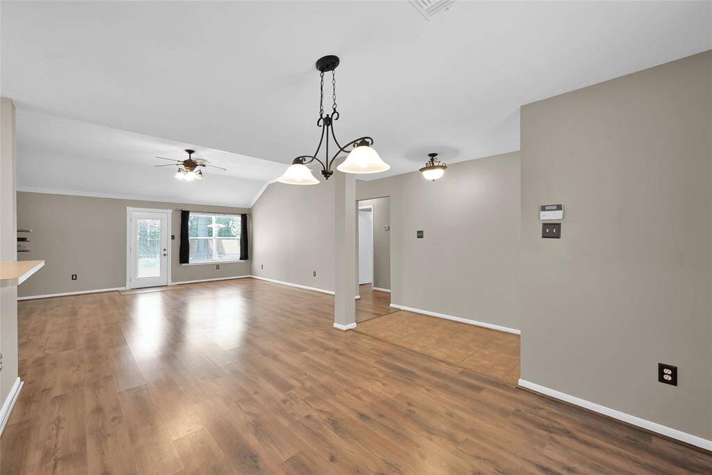 Dining room opens to living room