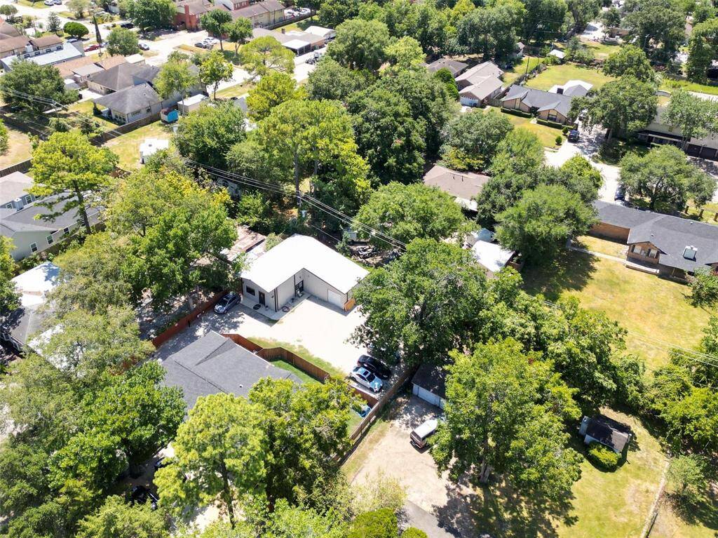 Overhead view of the neighboring properties.