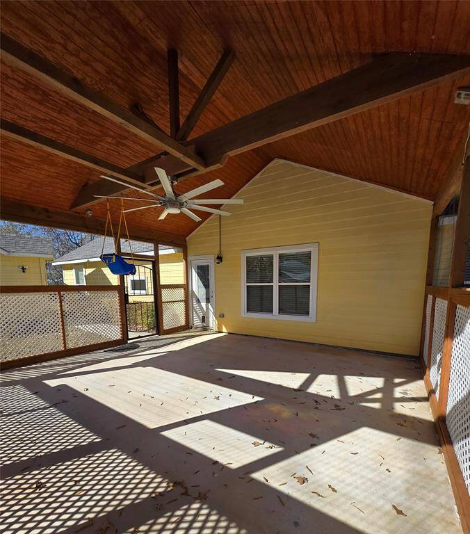Screened in porch with cat door "catio"