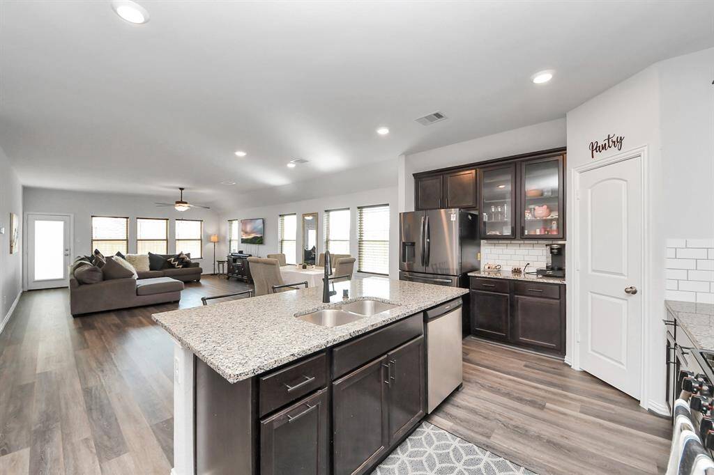 Open Floor, kitchen, dining & living room.