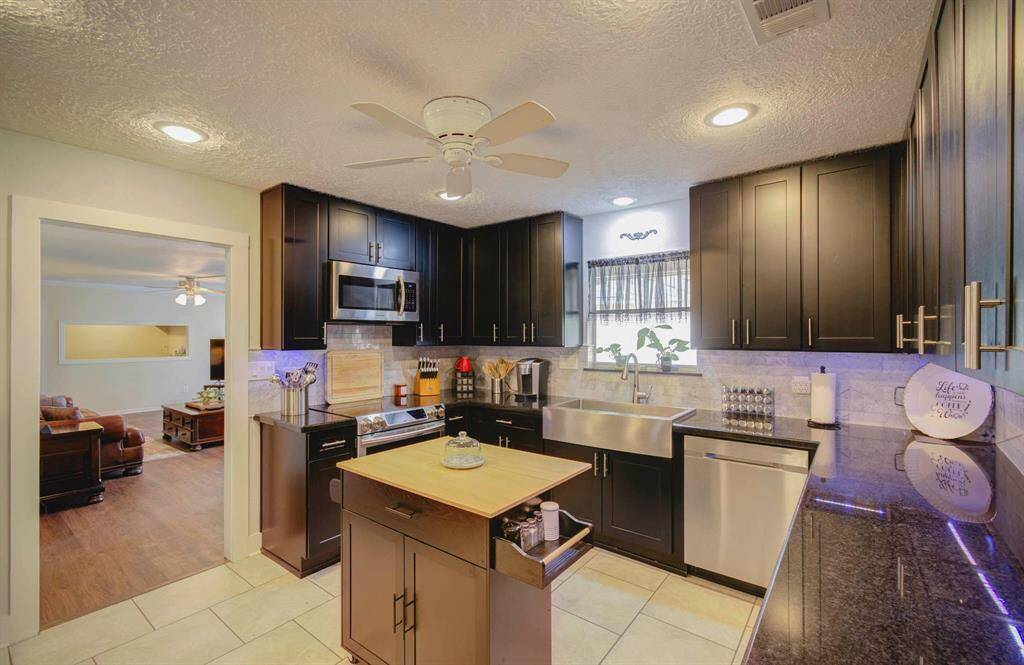 Kitchen looking into family room