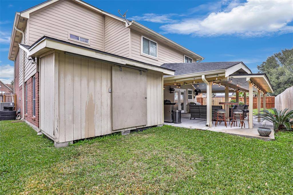 Outdoor storage shed.