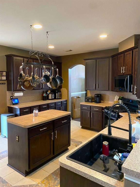 Spacious kitchen with an island.