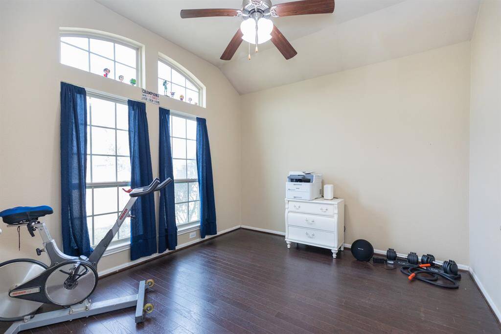 Home Office used as exercise room
