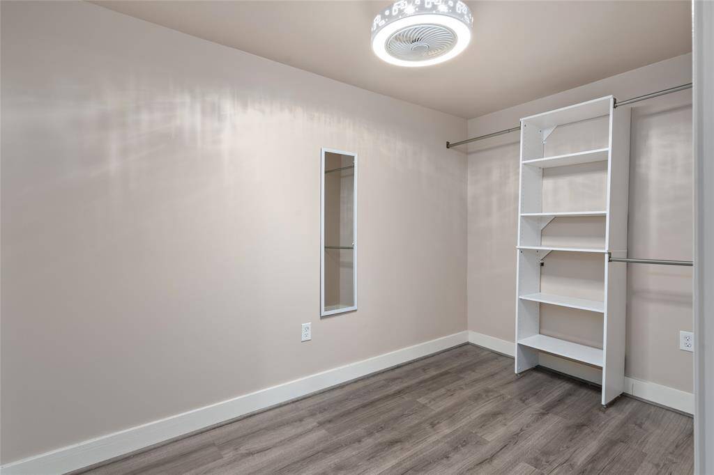 The closet space in this unit is large enough for a small bedroom as well