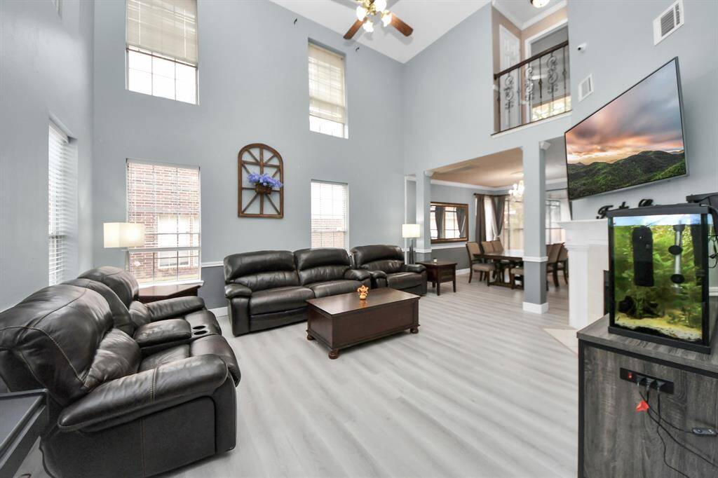 Family Room with High Ceilings
