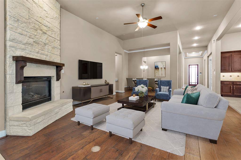 Inviting open family room, virtually staged so you can imagine the possibilities