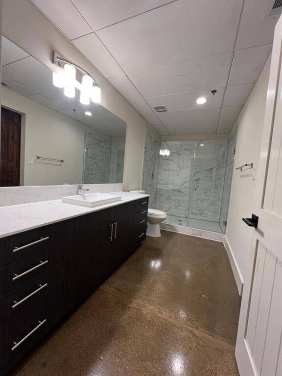 Spacious Bathroom, stand-up shower and sink counterspace