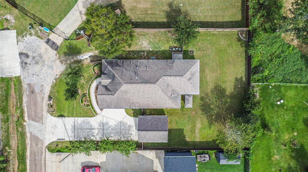 Aerial view of the home
