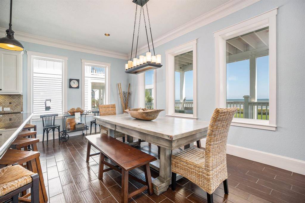 Views of the beach from the dining room