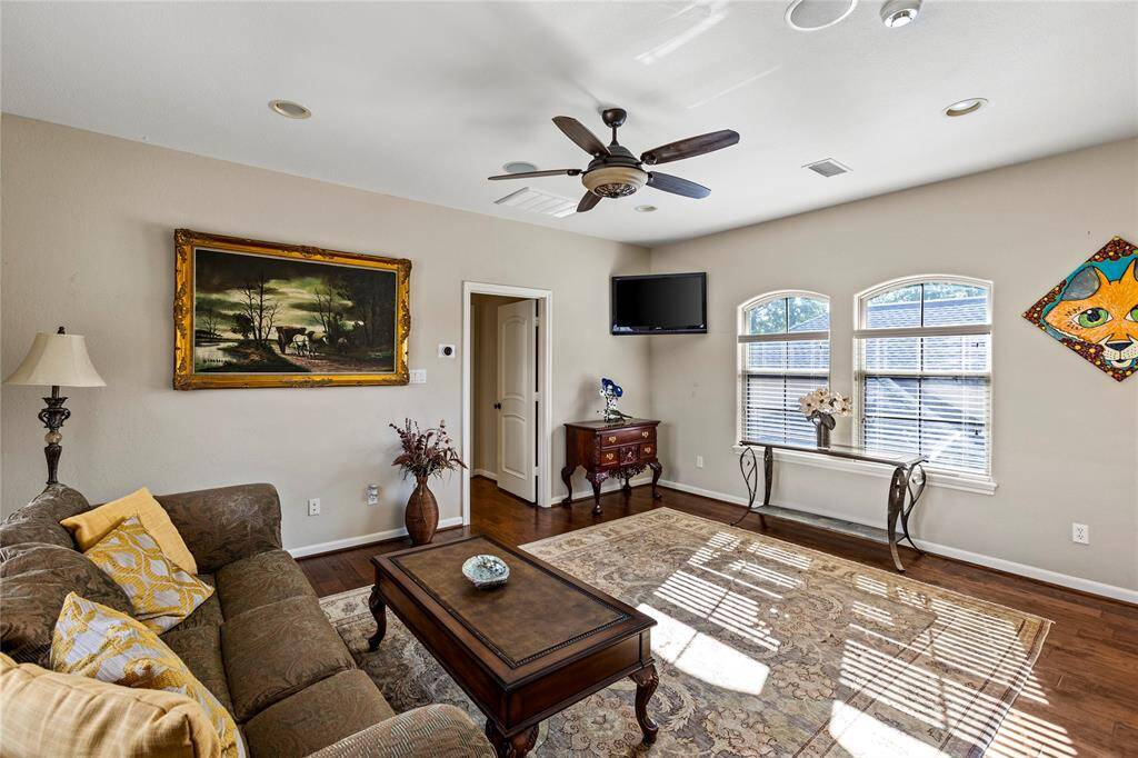 The guest quarters offers a private back stair case for access. Its own living room, kitchen, dining room,bedroom, bathroom and laundry room.