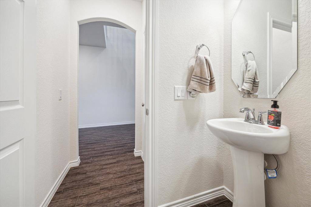 Half-Bath that is convenient for guests.