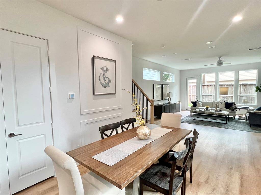 Perfectly positioned, the dining area flows effortlessly into the living and kitchen spaces, ideal for hosting and entertaining.