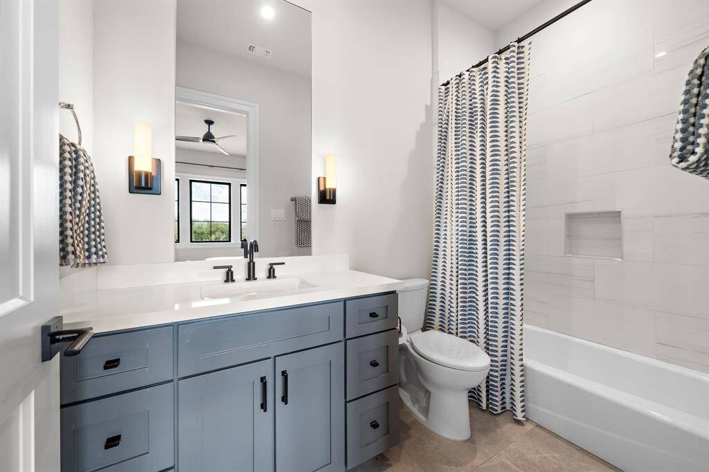 Private attached bathroom for the second upstairs bedroom.