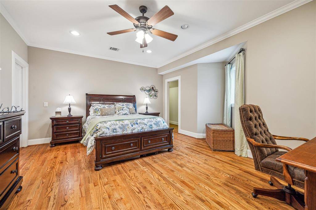 Vanity countertop with natural lighting and access to the large primary closet