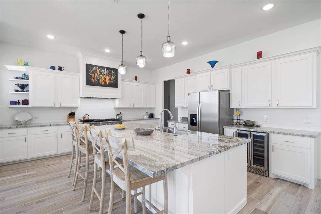 Very open and spacious kitchen with lots of light.